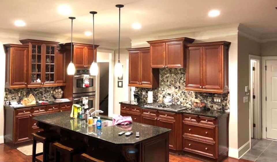 Kitchen Cabinet Refinishing: Cherry to White — Photo 2