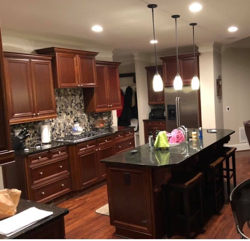 Kitchen Cabinet Refinishing: Cherry to White — Photo 3
